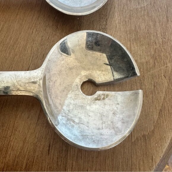 SOLD Kate Spade x Lenox Large Salad Bowl and Serving Utensils Silver Black White - Picture 13 of 16